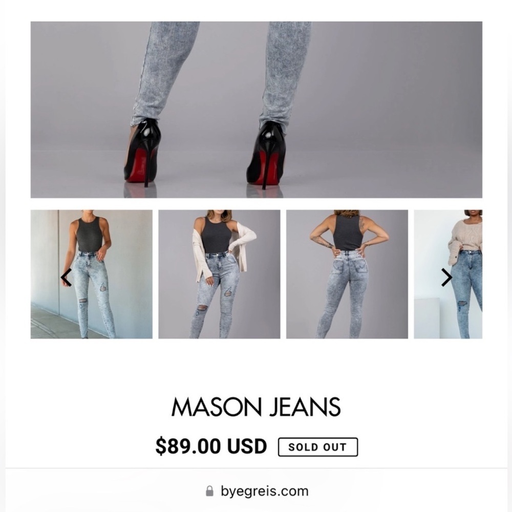 Byegreis Mason high-waisted jeans in size large. - Picture 4 of 5